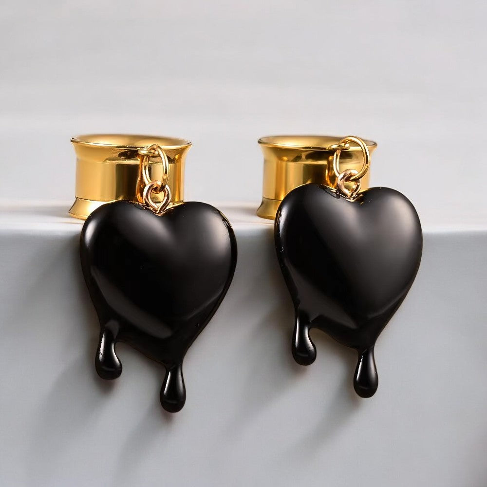 Tunnels With Dripping Heart Pendant