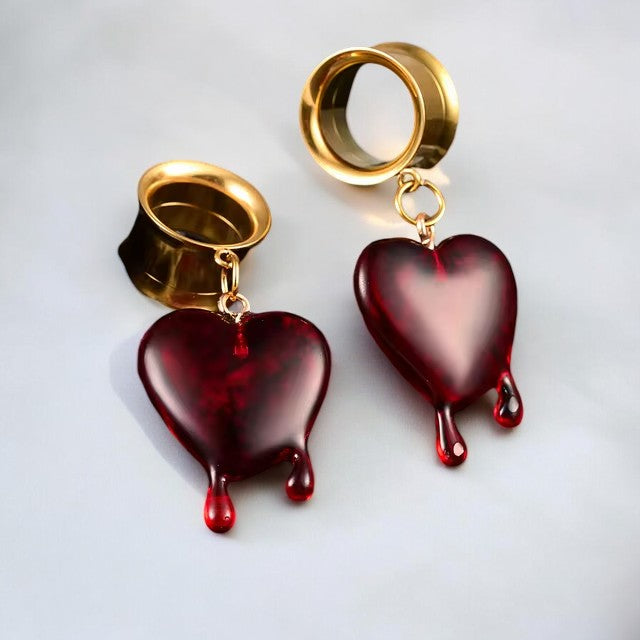 Tunnels With Dripping Heart Pendant